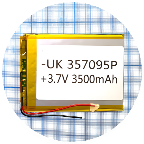 Универсальный аккумулятор 357095P 95 х 71 х 3 мм, 3500 mAh 3.7 V