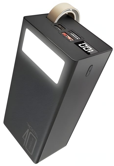 Ridea Power Bank RP-D40L Phoenix40 з дисплеєм та лампою 40000 mAh Чорний Ridea Power Bank RP-D40L Phoenix40 з дисплеєм та лампою 40000 mAh Чорний