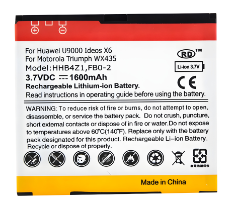 Акумулятор PowerPlant для Huawei ideos X6, U9000, X6, Ascend X, Motorola Triumph WX435 (HHB4Z1) 1600mAh