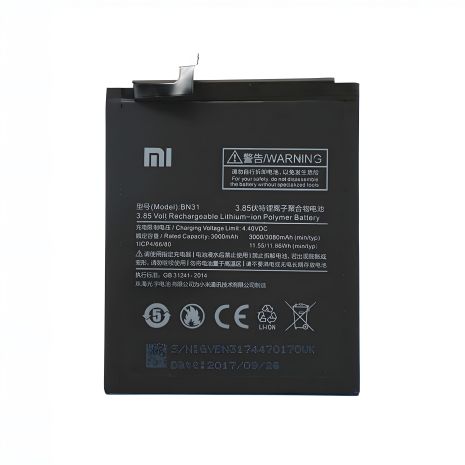 Аккумулятор Xiaomi BN31 для Mi A1, Mi 5X, Redmi Note 5A, Note 5A Pro [Оригинальный, PRC] 12 месяцев гарантии