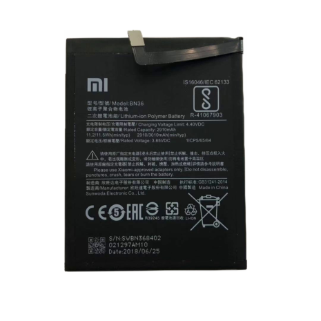 Аккумулятор для Xiaomi BN36 (Mi 6X, Mi A2) 3010 mAh [Original PRC] 12 мес. гарантии