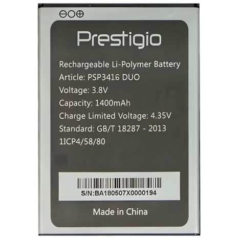 Акумулятор Prestigio PSP3416 Wize YA3/Li-Polymer 1400 mAh 3.8V [Original PRC] 12 міс. гарантії