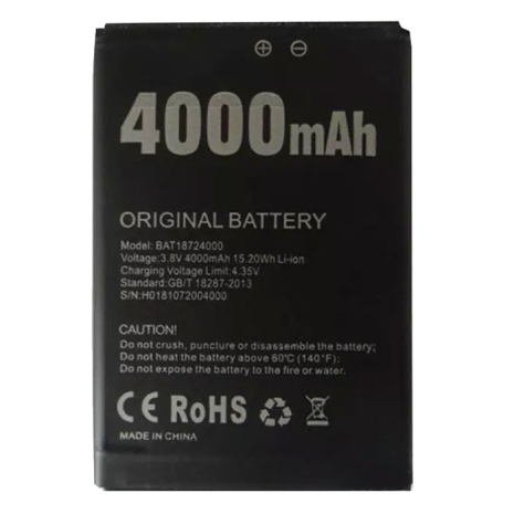 Аккумулятор для Doogee X70 (BAT18724000) 4000 mAh [Original PRC] 12 мес. гарантии