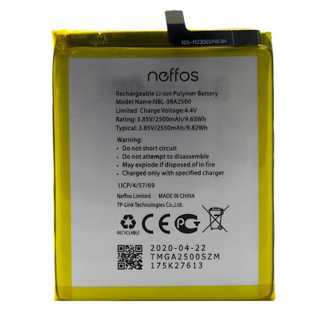Акумуляторна батарея TP-Link NBL-38A2500 Neffos X1 Lite (TP904) 2550 mAh з гарантією 12 місяців [Original PRC]