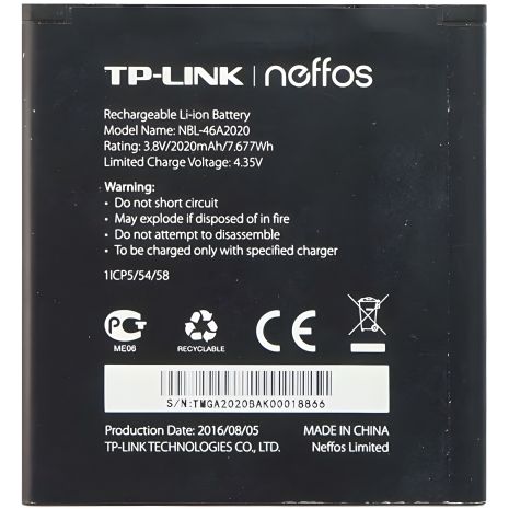 Оригинальный аккумулятор 12 мес. гарантии для Tp-Link Neffos Y5L / NBL-46A2020 2020 mAh Оригинальный аккумулятор 12 мес. гарантии для Tp-Link Neffos Y5L / NBL-46A2020 2020 mAh