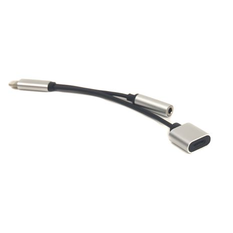 PowerPlant Lightning адаптер 2 в 1, Audio 3.5 мм