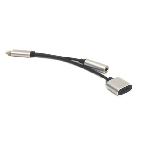 Перехідник PowerPlant Lightning 2 в 1, Audio 3.5 мм.