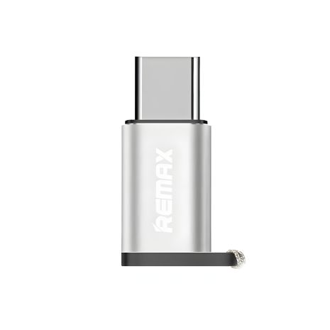Переходник Remax RA-USB1 с Type-C на MicroUSB (F), серебристый Переходник Remax RA-USB1 с Type-C на MicroUSB (F), серебристый