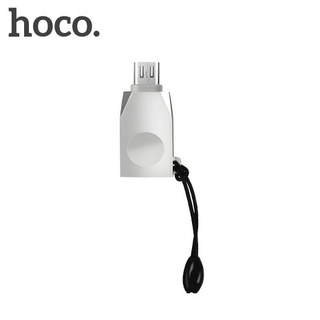 Адаптер перехідник Hoco UA10 сріблястий MicroUSB to USB 3.0 (F)
