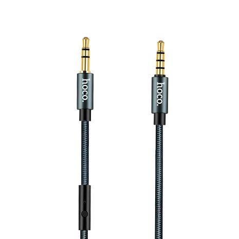Cable 3,5"-3.5" 1m Hoco Noble Grey + Mic (UPA-04) (Thread)