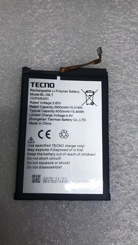 Товар Tecno Spark 4 KC2/KC8 Акумулятор (BL-39LT 4000 mAh) [Original PRC] 12 міс. гарантії