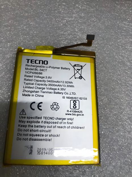 Акумулятори Tecno Camon 11S CB7 (BL-34CT) [12 міс. гарантії, Original PRC]