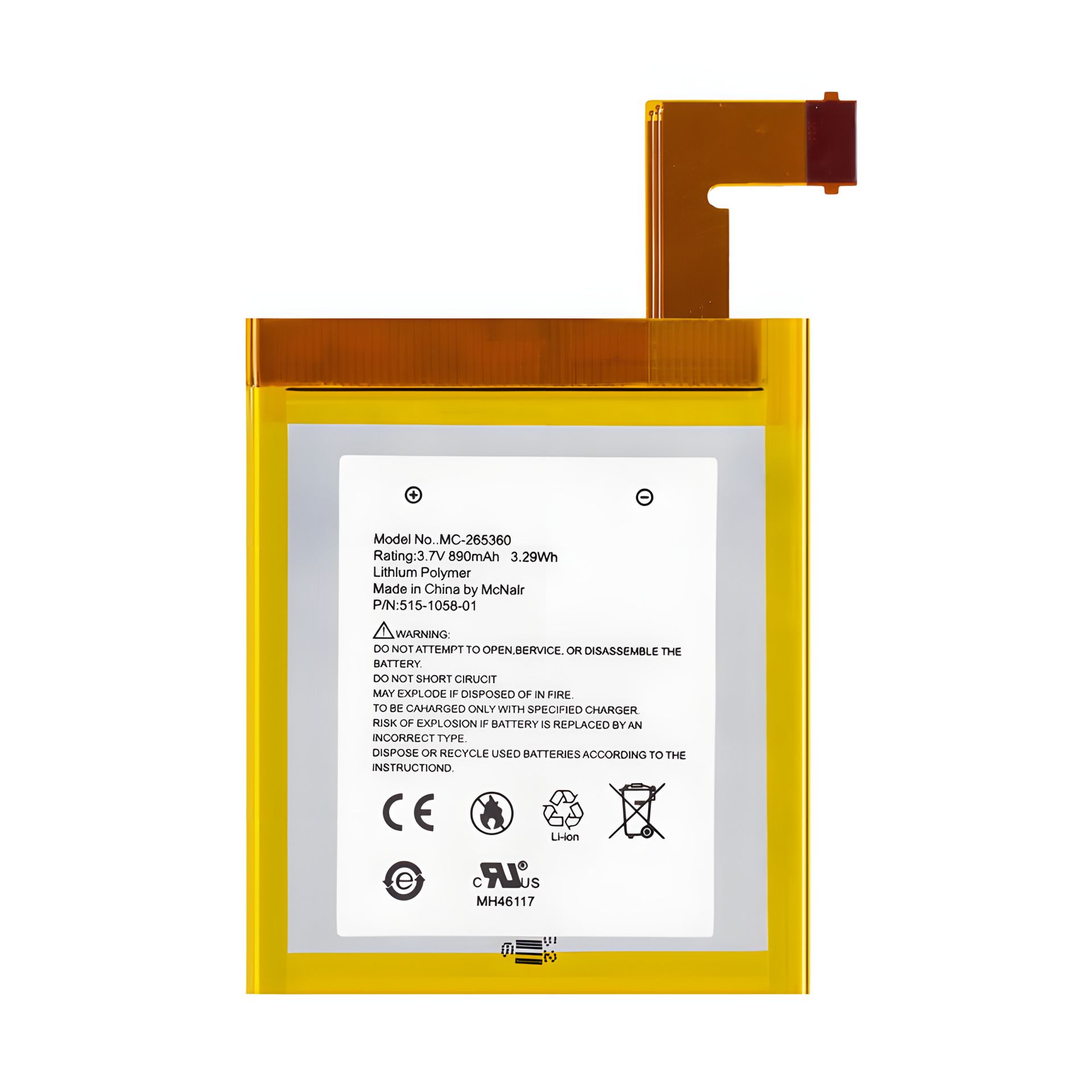 Акумулятор Amazon Kindle 4, 4G D01100 890mAh MC-265360 515-1058-01 PRC Original 12 міс. гарантії Акумулятор Amazon Kindle 4, 4G D01100 890mAh MC-265360 515-1058-01 PRC Original 12 міс. гарантії