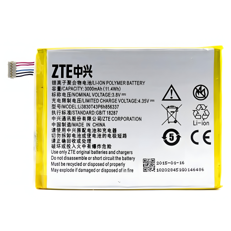 ZTE Li3830T43P6h856337 Аккумулятор (Blade X9, G719C, N939St, Blade S6 Lux Q7/-C, V5 Pro) [Оригинал] гарантия 12 месяцев