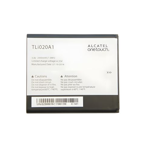Батарея Alcatel One Touch 5050X / TLi020A1 / TLi020A2 [Original PRC] 12 міс. гарантії