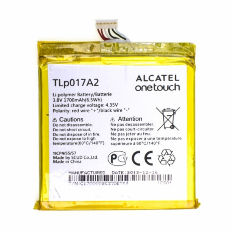 Акумуляторна батарея Alcatel OT-6012 (TLp017А2) [Original PRC] 12 міс. гарантії