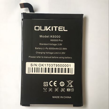 Oukitel K6000/K6000 Pro 6000 mAh PRC Original 12 міс. гарантії Акумулятор