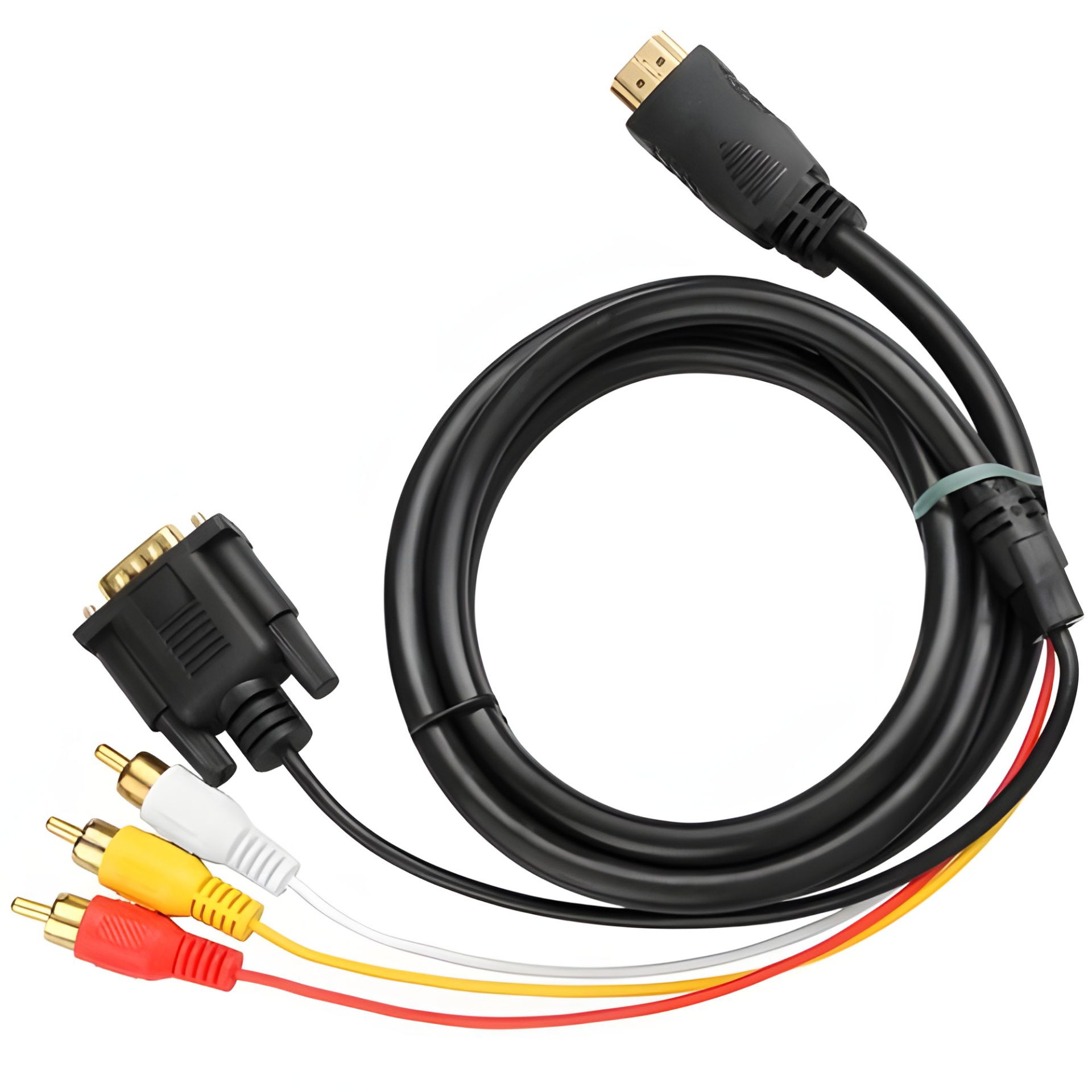 HDMI to VGA 3 RCA Adapter Converter Cable 1080p HDTV (Високоякісний) HDMI to VGA 3 RCA Adapter Converter Cable 1080p HDTV (Високоякісний)