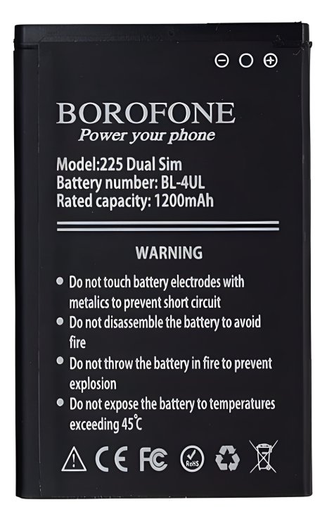 Батарея Borofone для Nokia BL-4UL - Nokia 230 RM-1172, Asha 225 RM-1011, 3310 (2017) TA-1030 1200 mAh