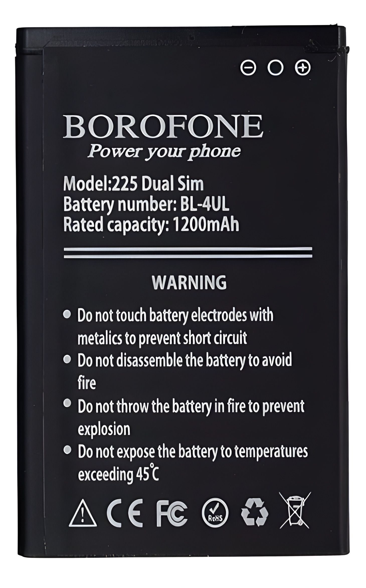 Акумулятор Borofone для Nokia BL-4UL - Nokia 230 RM-1172, Asha 225 RM-1011, 3310 (2017) TA-1030 1200 mAh Акумулятор Borofone для Nokia BL-4UL - Nokia 230 RM-1172, Asha 225 RM-1011, 3310 (2017) TA-1030 1200 mAh