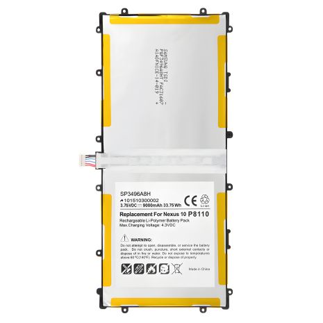 Акумулятор Samsung SP3496A8H для Google Nexus 10 GT-P8110 [PRC Original], гарантія 12 міс.