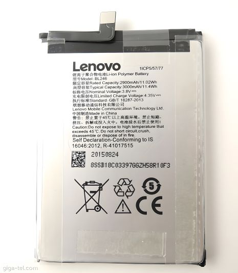 Акумулятор Lenovo Vibe Shot (BL246) [Original PRC] 12 міс. гарантії