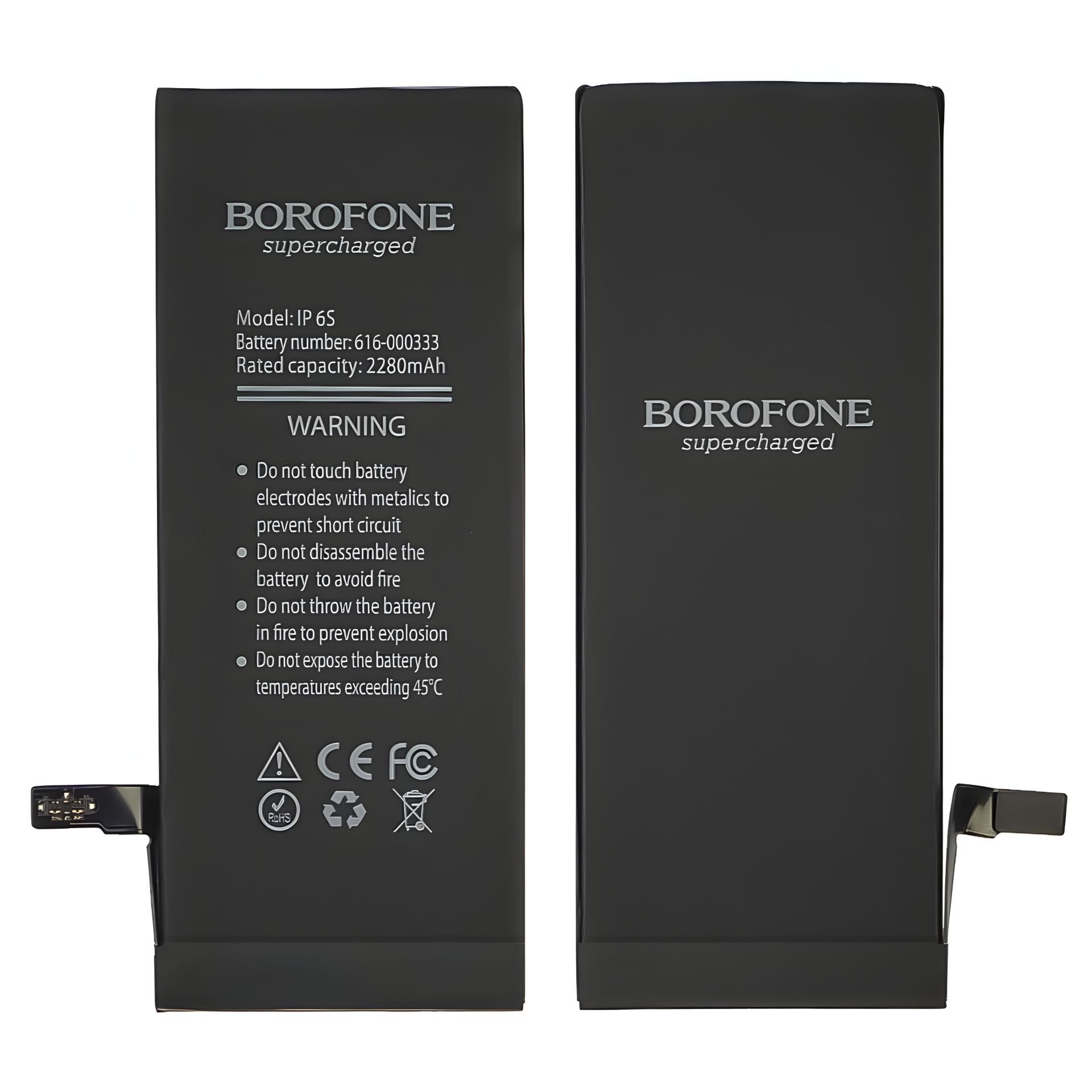 Акумулятор Borofone для Apple iPhone 6S, посилений (2280 mAh), тривалий заряд Акумулятор Borofone для Apple iPhone 6S, посилений (2280 mAh), тривалий заряд