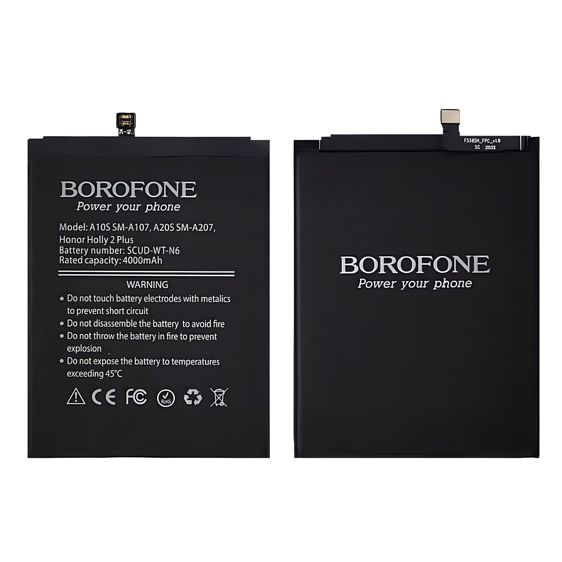 Borofone SCUD-WT-N6 Аккумулятор для Samsung A10S A107/ A20S A207/ Honor Holly 2 Plus 4000 mAh Borofone SCUD-WT-N6 Аккумулятор для Samsung A10S A107/ A20S A207/ Honor Holly 2 Plus 4000 mAh