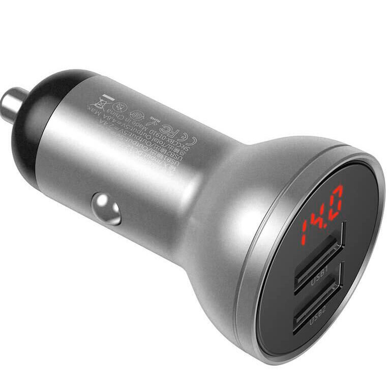Автомобільне ЗУ Baseus Digital Display CCBX-0G 2.4A Black-Gray Автомобільне ЗУ Baseus Digital Display CCBX-0G 2.4A Black-Gray