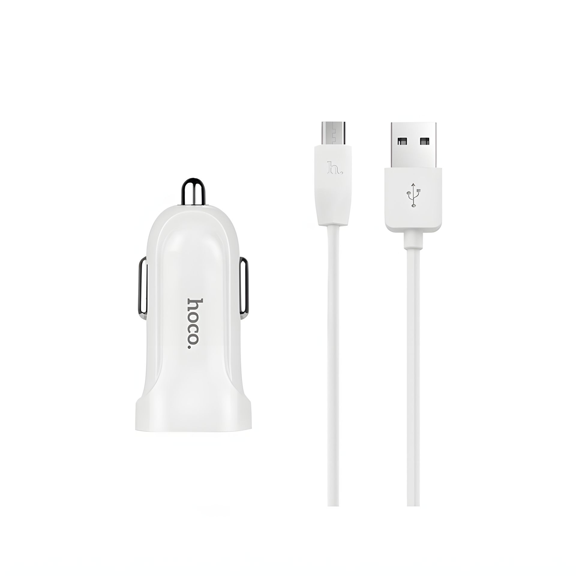 Автомобільне ЗУ Hoco Z2A (2USB/2.4A) + кабель Micro USB, білий Автомобільне ЗУ Hoco Z2A (2USB/2.4A) + кабель Micro USB, білий