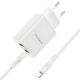 Зарядний пристрій Borofone BA56A PD 20W + QC3.0 Type-C to Lightning White Зарядний пристрій Borofone BA56A PD 20W + QC3.0 Type-C to Lightning White