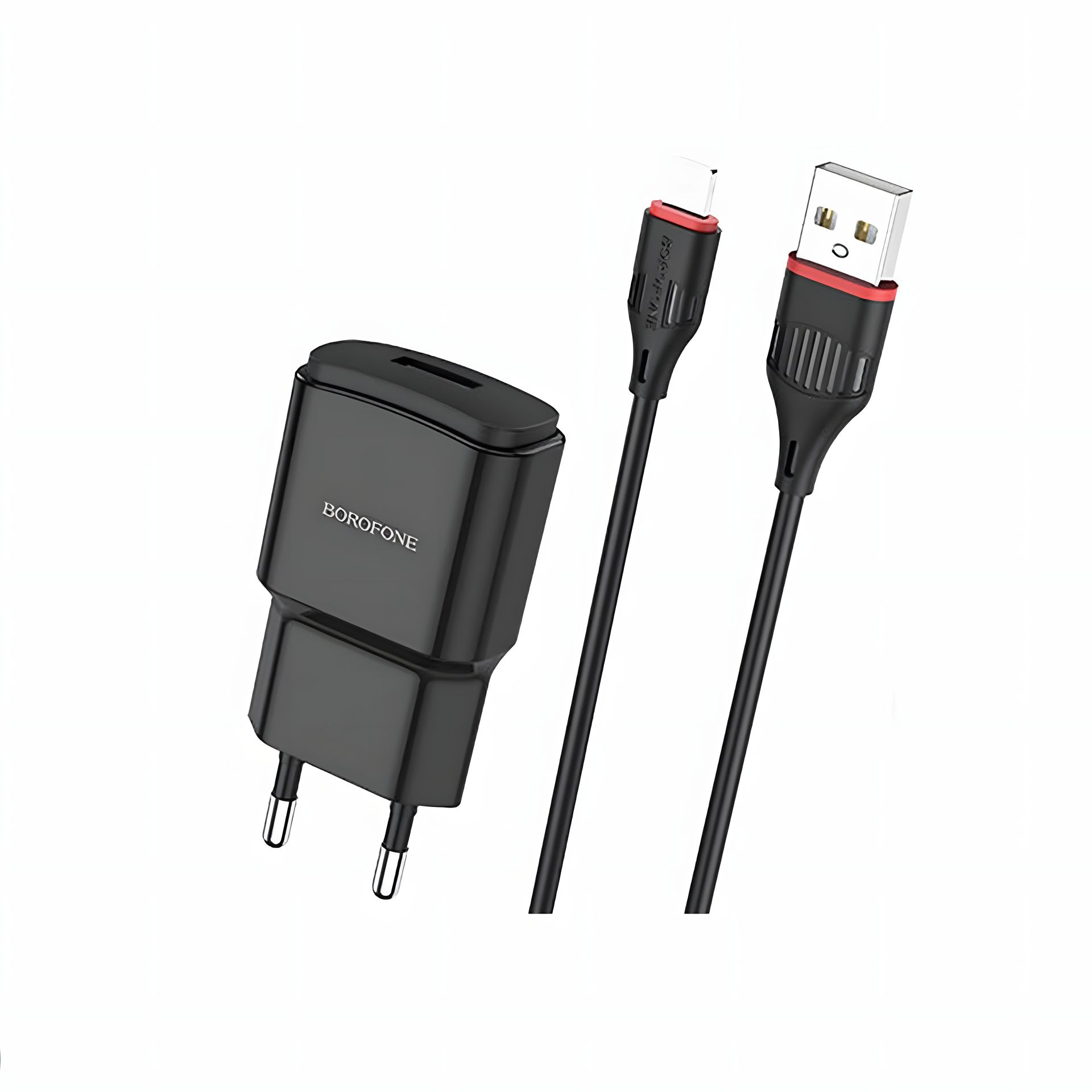 Зарядний пристрій Borofone BA48A Lightning 2,1A Black Зарядний пристрій Borofone BA48A Lightning 2,1A Black