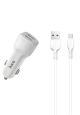 Автомобільне ЗУ Hoco Z23 Lightning 2USB White