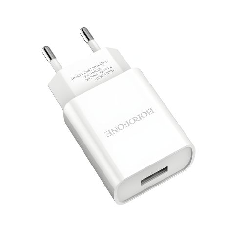 Зарядка Borofone BA20A 2,1A біла