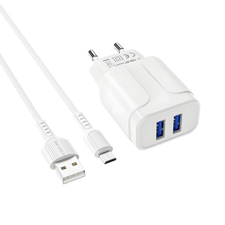 Зарядное устройство Borofone BA37A Micro 2USB 2.4A White Зарядное устройство Borofone BA37A Micro 2USB 2.4A White