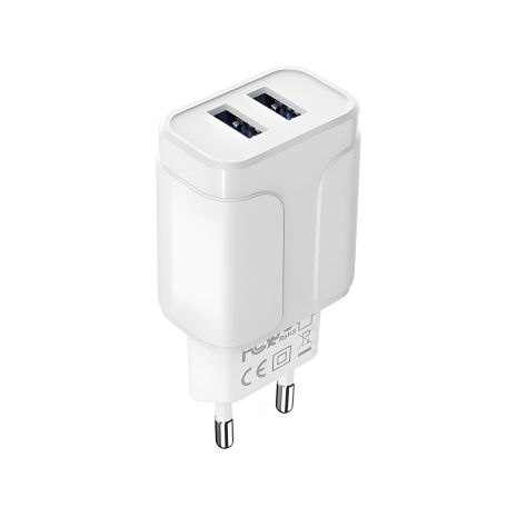 Зарядний пристрій Borofone BA37A 2USB 2.4A 12W White
