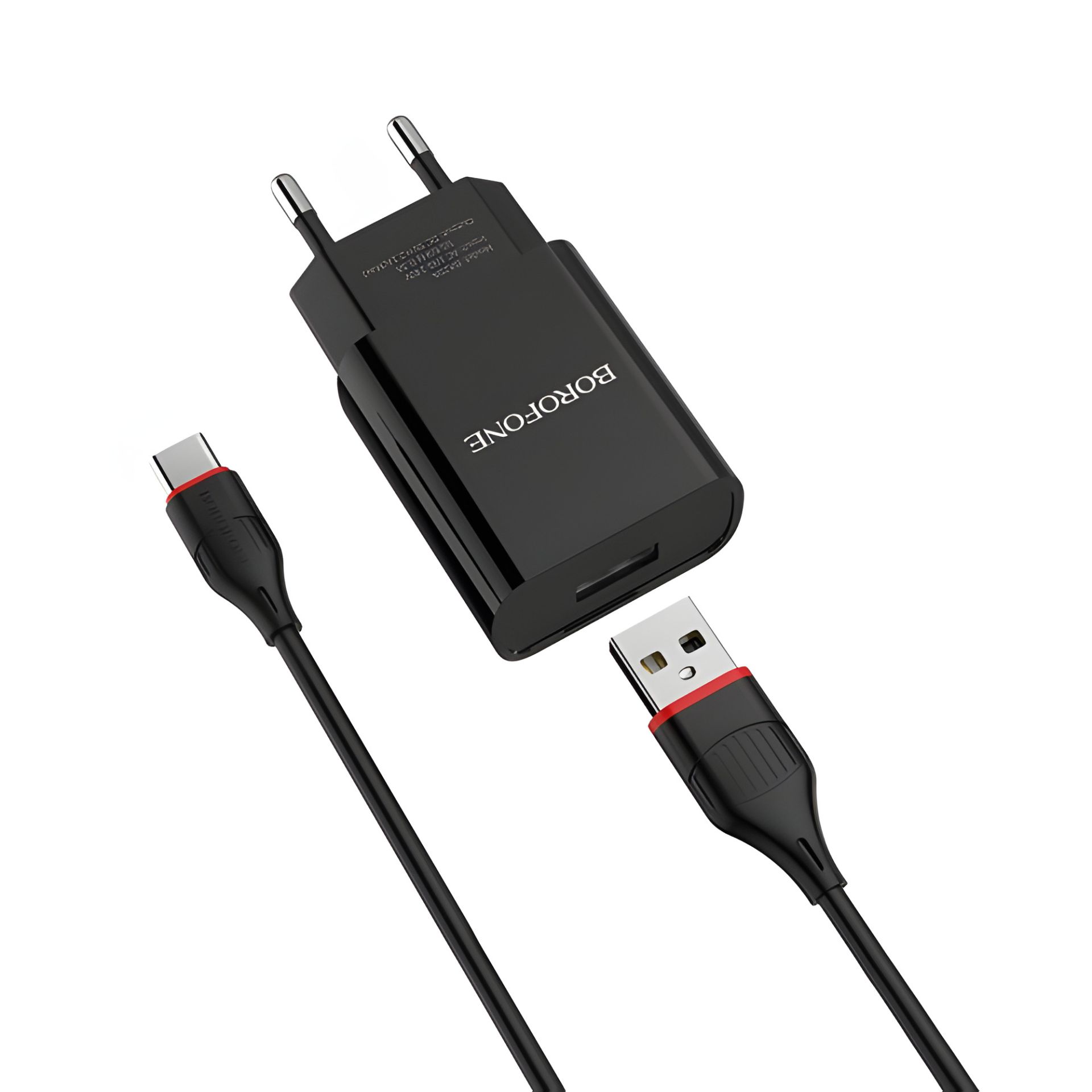 Блок живлення Borofone BA20A, кабель USB to Type-C, 1USB, 2.1A, Black Блок живлення Borofone BA20A, кабель USB to Type-C, 1USB, 2.1A, Black