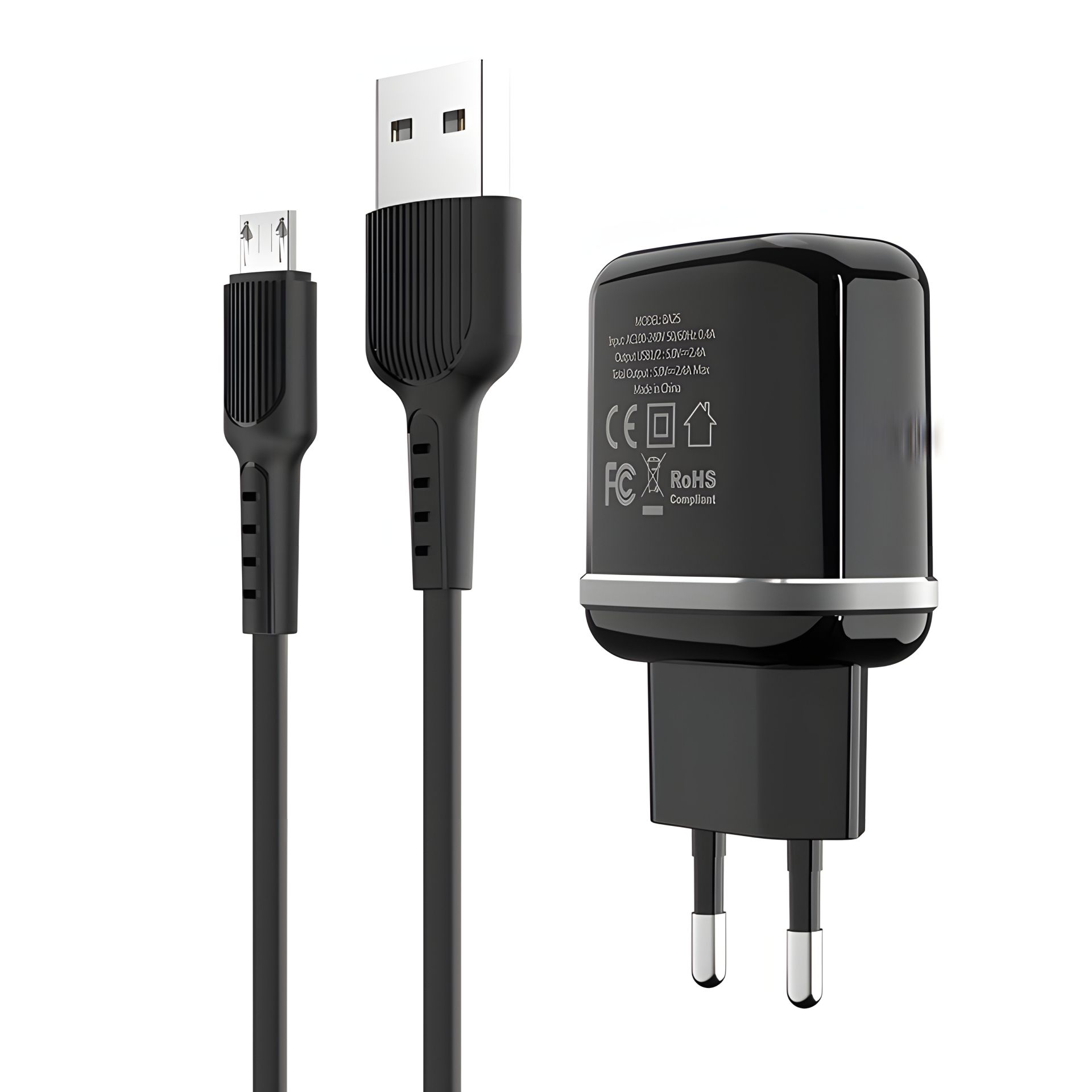 Зарядний пристрій мережевий Borofone BA25A, кабель USB to MicroUSB, 2 USB, 2.4A, Black Зарядний пристрій мережевий Borofone BA25A, кабель USB to MicroUSB, 2 USB, 2.4A, Black