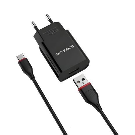Borofone BA20A Black зарядний пристрій Micro 1USB 2.1A