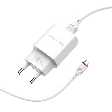 ЗУ Borofone BA20A Micro 1USB 2.1A Белый