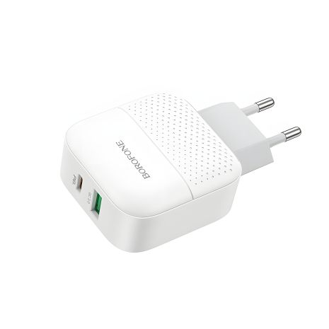 Зарядное устройство Borofone BA46A PD+QC3.0 1USB/3A White Зарядное устройство Borofone BA46A PD+QC3.0 1USB/3A White