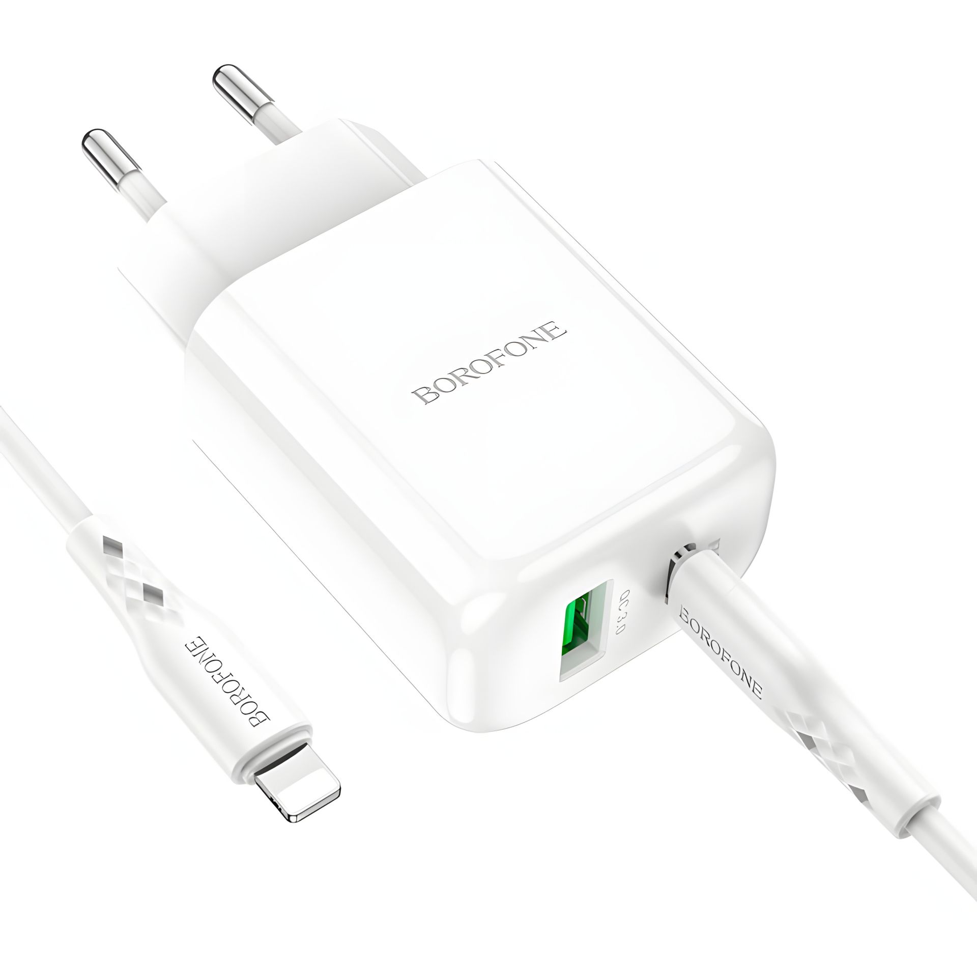 Зарядное устройство Borofone BN4 PD 20W QC3.0 Type-C to Lightning White Зарядное устройство Borofone BN4 PD 20W QC3.0 Type-C to Lightning White