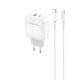 Зарядное устройство Borofone BA46A PD+QC3.0 1USB/3A +Кабель Type-C to Lightning White