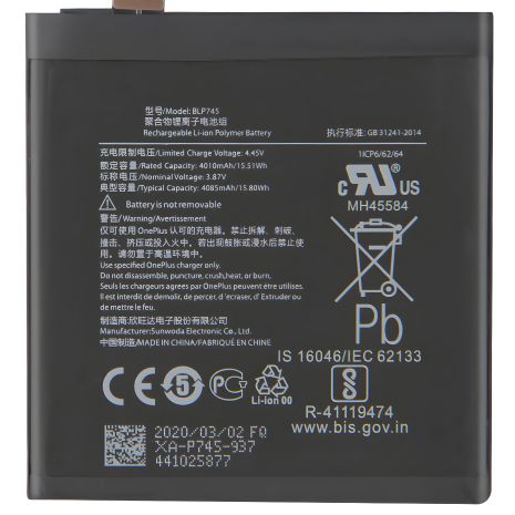 OnePlus 7T Pro/BLP745 (4085mAh) Акумулятор [Original PRC] гарантії 12 міс.
