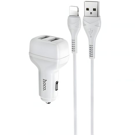 Автомобильное ЗУ Hoco Z36 Lightning 2USB White