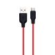 Кабель USB Hoco X21 Plus Silicone Type-C Чёрно-Красный