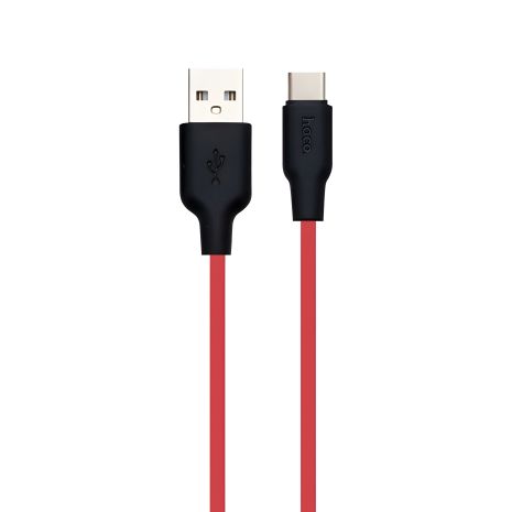 Кабель USB Hoco X21 Silicone Type-C 1m Чёрно-Красный