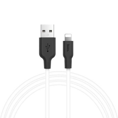 USB Hoco X21 Plus Silicone Lightning 2m Чёрно-Белый