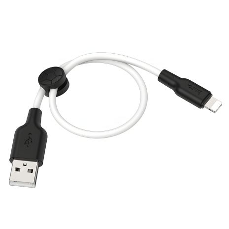 USB кабель Hoco X21 Silicone Lightning чорно-білий