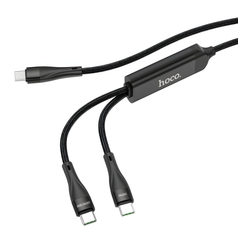 Hoco U102 Super 2-in-1 USB Type-C to Type-C / Type-C 100W Чорний